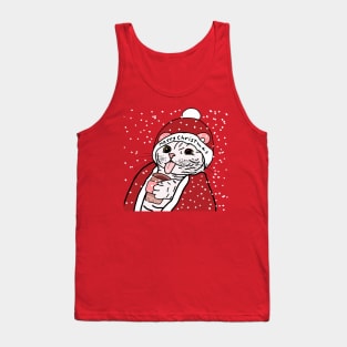 Kawaii Kitten santa hat Tank Top